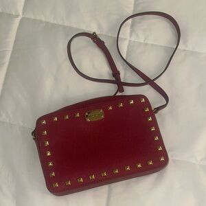Michael Kors Red Studded Crossbody Bag